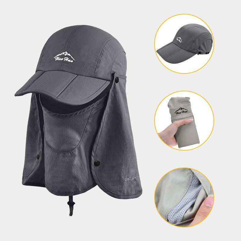 Spring and summer outdoor hat, full protection, sun protection, face shading, big eaves, devil hat, mosquito-proof hat.