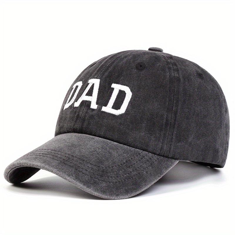 Șapcă de Baseball Spălată Brodată DAD MOM - Snapback Ajustabil, Pălărie de Cuplu Negru Maro pentru Călătorii în Aer Liber, Vacanță la Plajă, Primăvară & Vară, Pălărie de Plajă