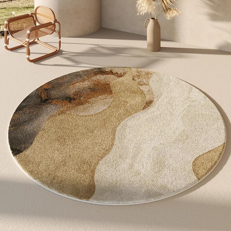 Moderní Styl Dekorace Ložnice Kulatý Koberec Domácí Nadýchaný Měkký Koberec Lehký Luxusní Koberce do Obývacího Pokoj Zesílená Plyšová Podložka na Podlahu