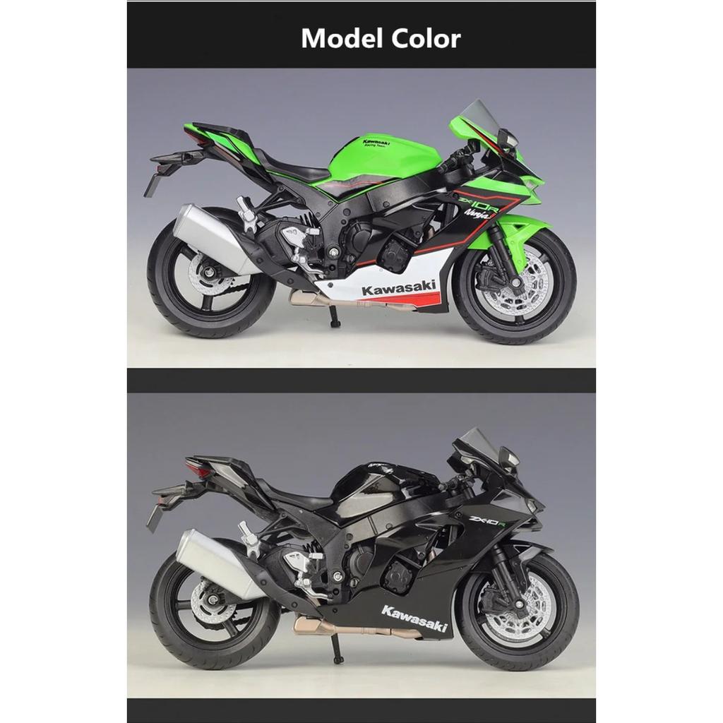 WELLY 1/12 Kawasaki Ninja ZX-10R Heavy Locomoti Alloy Motorcycle Model Metal Toy Cross-country Racing Motorcycle Model Kids Gift