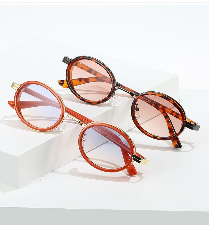 Metal Style Small Frame European & American Oval Sunglasses - UV Protection for Men & Women