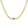 2026 New 18k Gold Plated Chain Necklace Women with Cubic Zircon,Green Stone Rainbow CZ Snake Necklace Adjustable Choker Jewekry