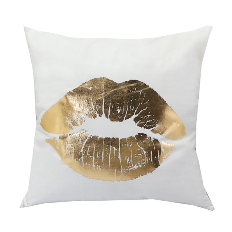 Gold Bronzing Cushion Decorative Pillows Black And White Love Home Decor Sofa Throw Pillow Almofadas Decorativas Para Sofa 45Cm