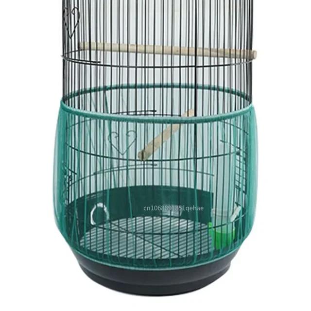 

Чехол для птичьей клетки из нейлоновой сетки, чехол для попугая, блокирующий пыль, дышащая ткань, защитный сетчатый капюшон, легко чистящиеся аксессуары для клетки XS зелёный