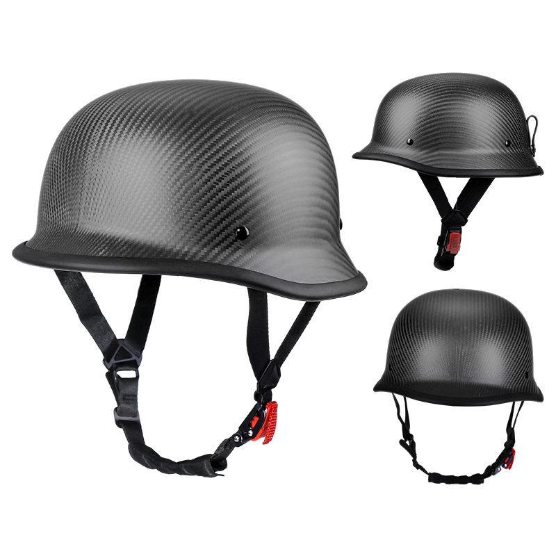 Motorcycle Helmet Carbon Fiber Half Helmet German Soldier Helmet Retro Helmet Pedal Cruise Motorcycle Riding Helmet