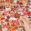 Red Retro New Year Graffiti Stickers: 85 Sheets for Planners, Phone Cases, and Notebooks