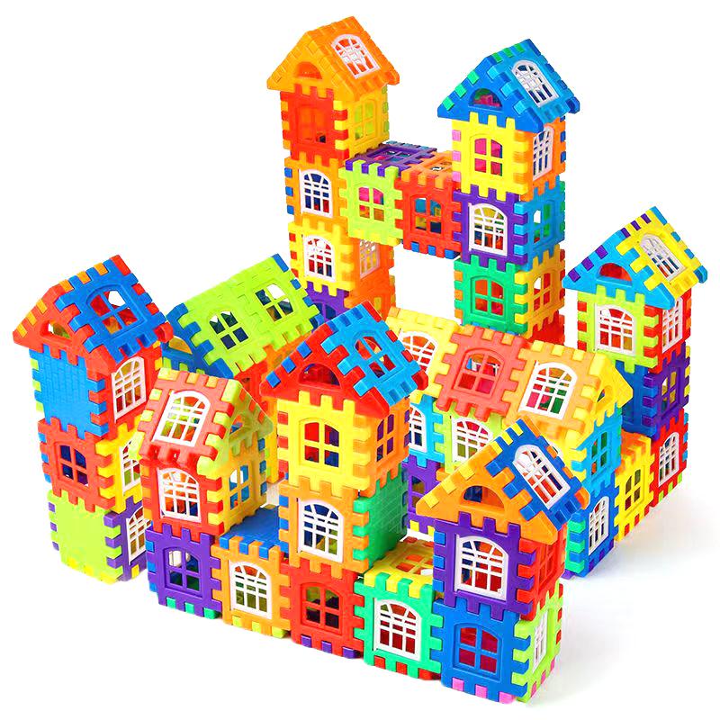 1 Set Puzzle Toy Colorful Window Opening Plastic Building  Stem Building  Colorful Interlocking Components