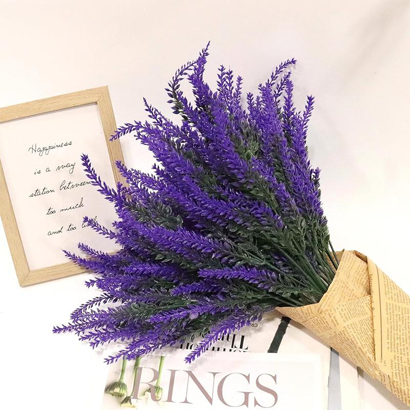 5/10 Bundles Artificial Lavender Flowers Head Fake Flowers Home Room Table Decor Outdoors Garden Wedding Decor Outdoor Plants