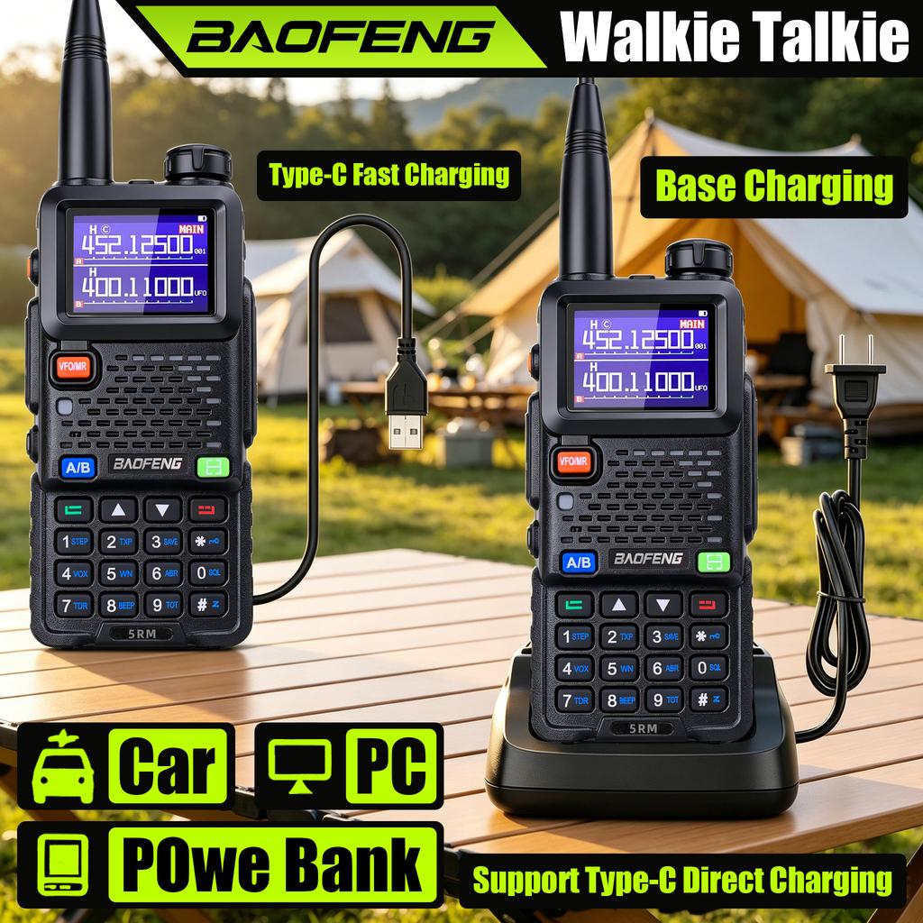Baofeng UV5RM Walkie-Talkie, New Model, High-Power, Baofeng Radio, Car-Mounted Handheld Transceiver, Perfect for Fleet and Self-
