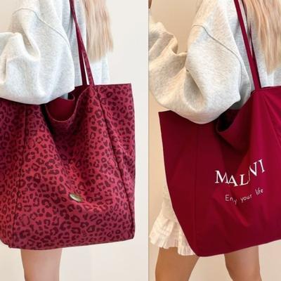 Tragetasche mit großem Fassungsvermögen, einfache und vielseitige lässige doppelseitige Canvas-Tasche zum Tragen auf dem Rücken, neue College-Studenten-Schulter-Achseltasche