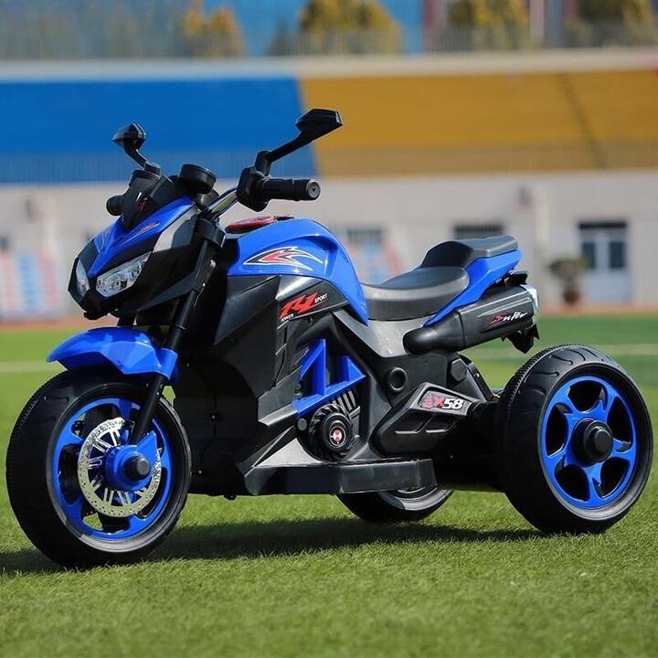 Children's electric motorcycle 1-10 years old boys and girls charging toy battery car baby three-wheeled stroller can seat people