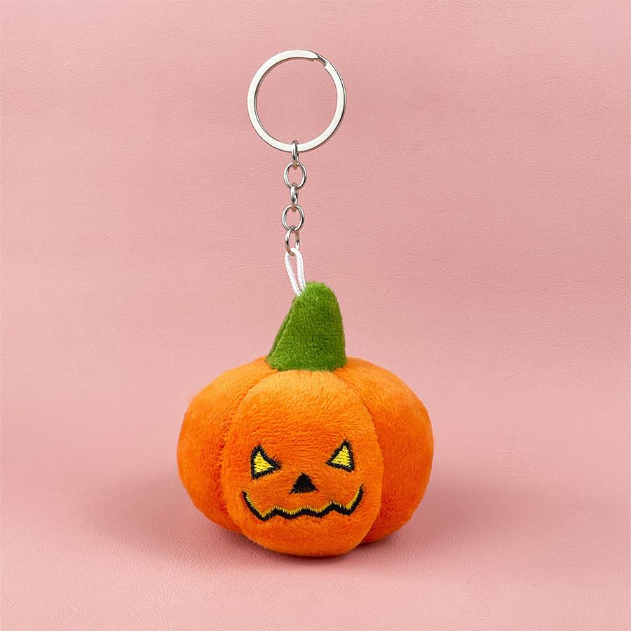 Adorable Plush Pumpkin Keychain Soft Toy For Halloween Gifts Cute Cartoon Style