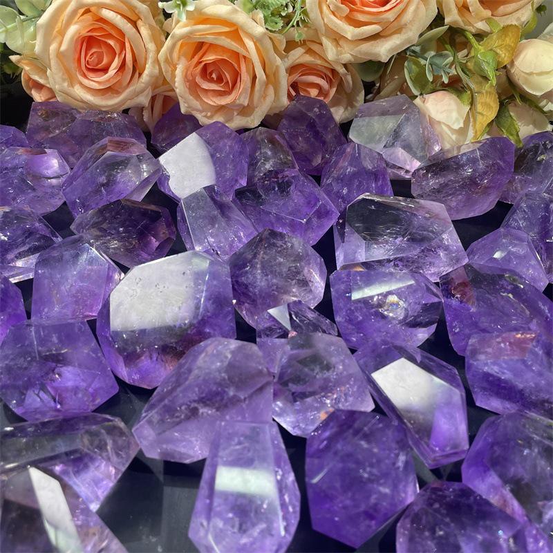 Аметистовые украшения неправильной формы: Полированные, Полупрозрачные Хрустальные Украшения 100g