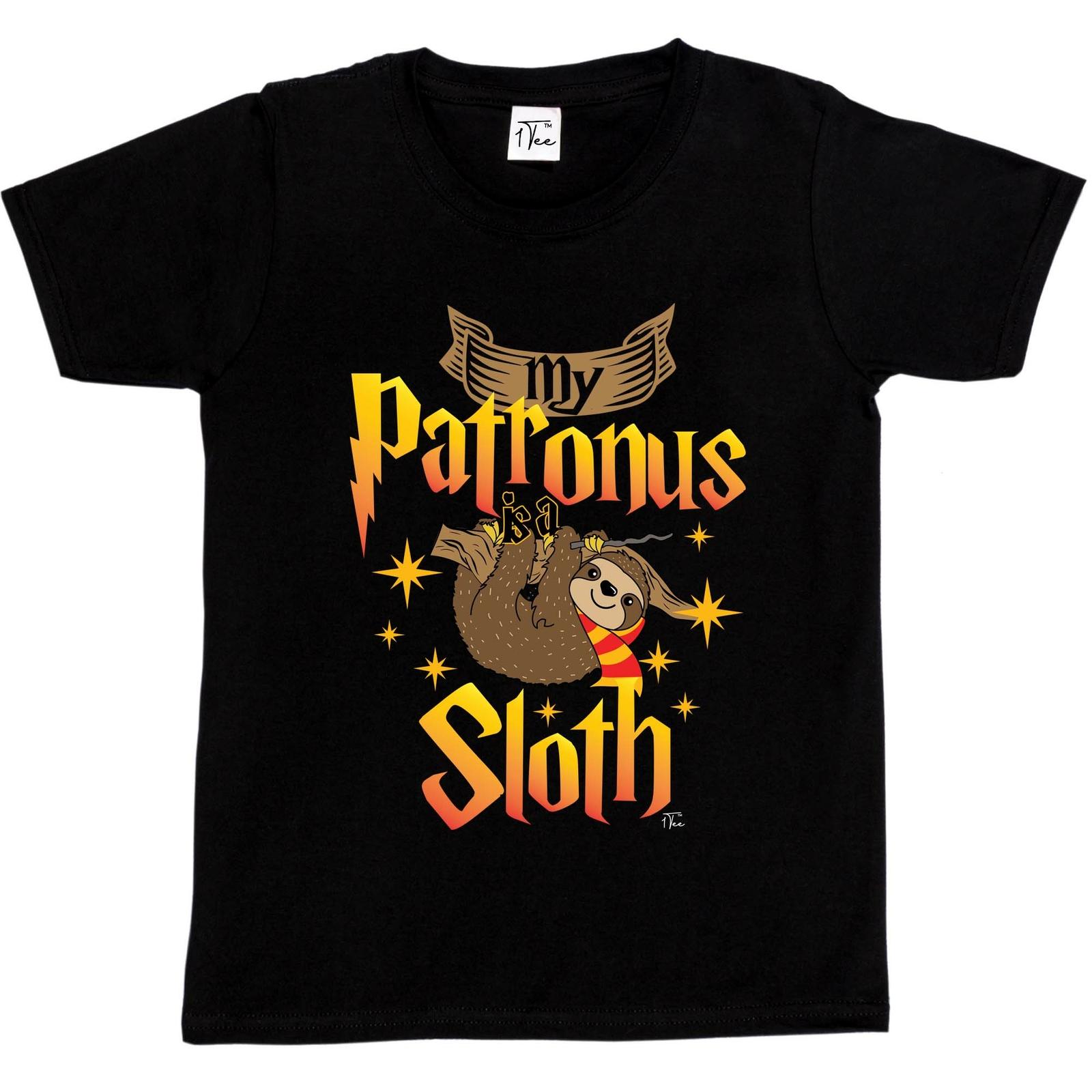 1Tee Kids Boys My Patronus Is A Sloth T-Shirt S