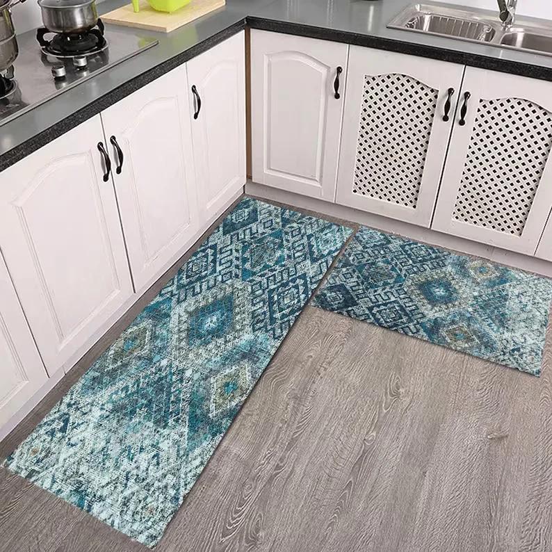 Non Slip Washable Kitchen Rug Vibrant Colors Home Decorative Mat Anti Skid Floor Carpet Practical Housewarming Gift