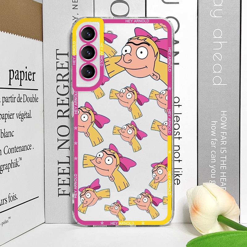 Hey A_Arnolds Helga Cartoon Handyhülle für Samsung Galaxy S22 S23 S24 S20 Plus Ultra S21 FE S25 5G Transparent Weiche Hülle Fundas
