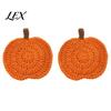 Crochet Pumpkin Cushion Handmade Coasters, Soft Polyester Coffee Mats, Heat Resistant Drink Mats Autumn Themed Farmhouse Dining Accessories
