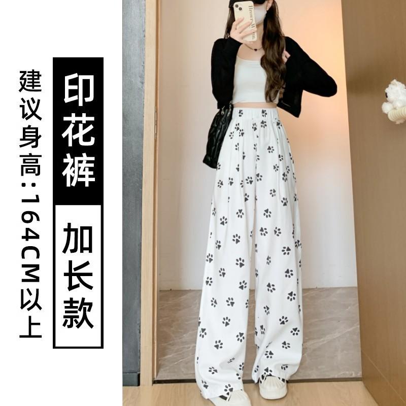 

Ленивый Ветер Собачий След Брюки Ямамото Женские Весенне-Летние Свободные Повседневные Прямые С Завышенной Талией Белые Широкие Брюки XL