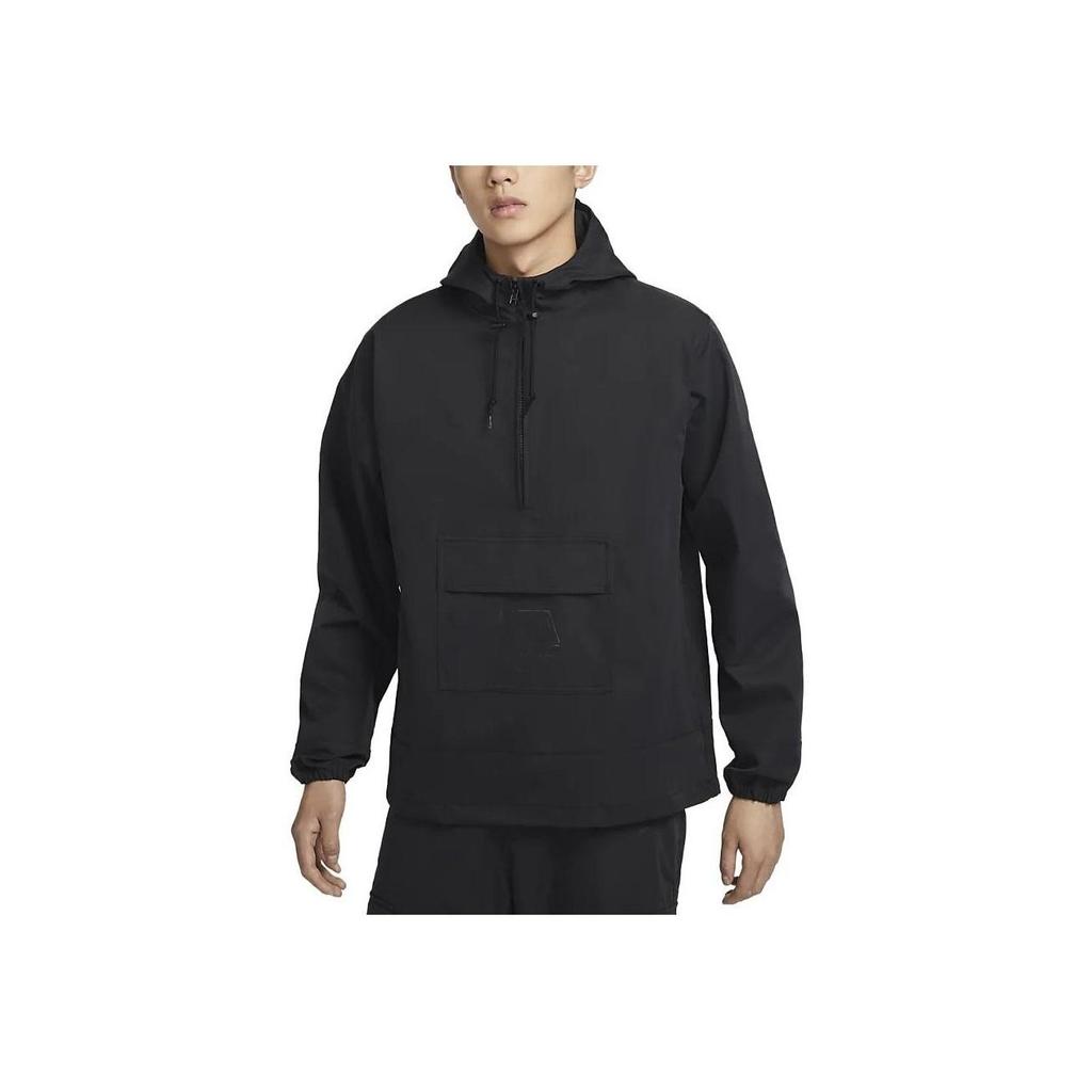 Nike Sportswear Solid Color Drawstring Loose Sweatshirt Unisex Tops Black FN8258-010