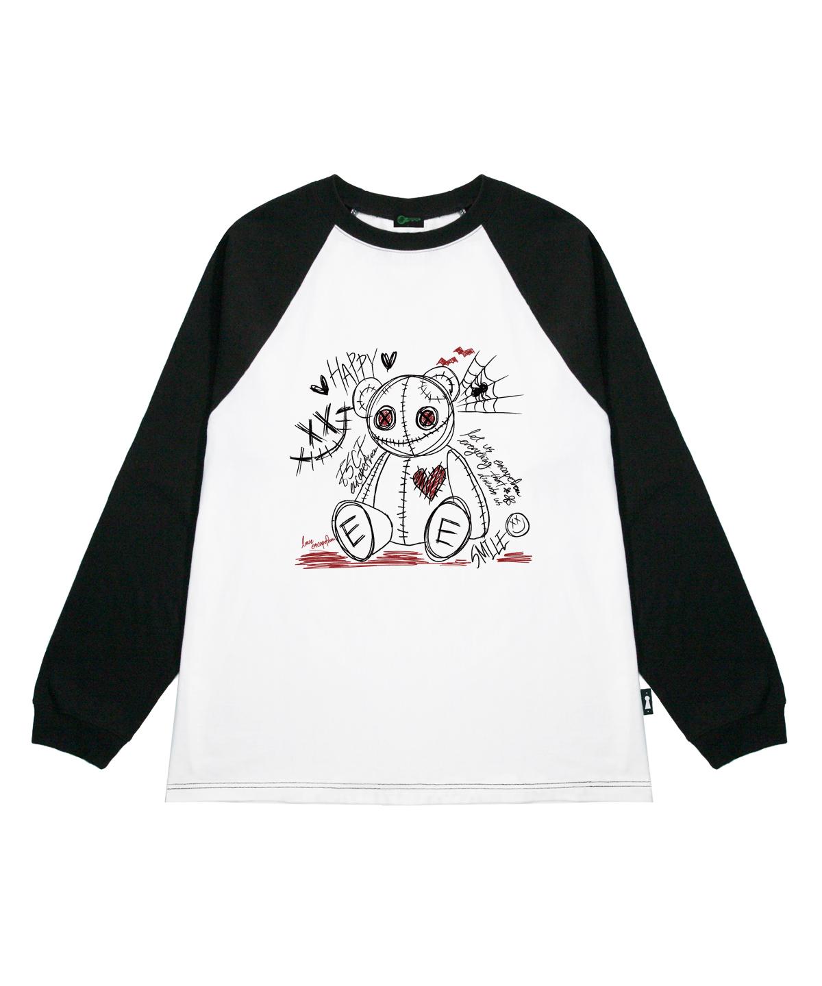 Escape From Happy Smile Bear Print Long Sleeve Black L
