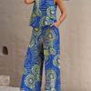 New Women's Sleeveless Vest And Trousers Two Piece Set Fashion Solid Color Two Piece Round Neck Top Pants Suit Casual Set