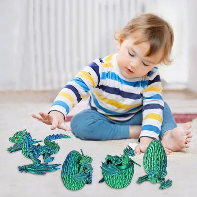 3D-gedruckte Drachenei-Figur Bewegliche Gelenke Fliegende Drachenfigur Fidget-Spielzeug Drachenei mit beweglichem Drachen innen Dekoration Ornament