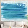 Navy Blue Watercolor Mountains Wall Tapestry, Sky Wall Hanging Large Tapestry Decoration Polyester Fiber White Hem Around for