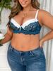 Große Größen BH CD-Körbchen Spitze Kontrast Damen Unterwäsche Sexy Komfort Push-Up Französisch Elegant Tägliche Kleidung