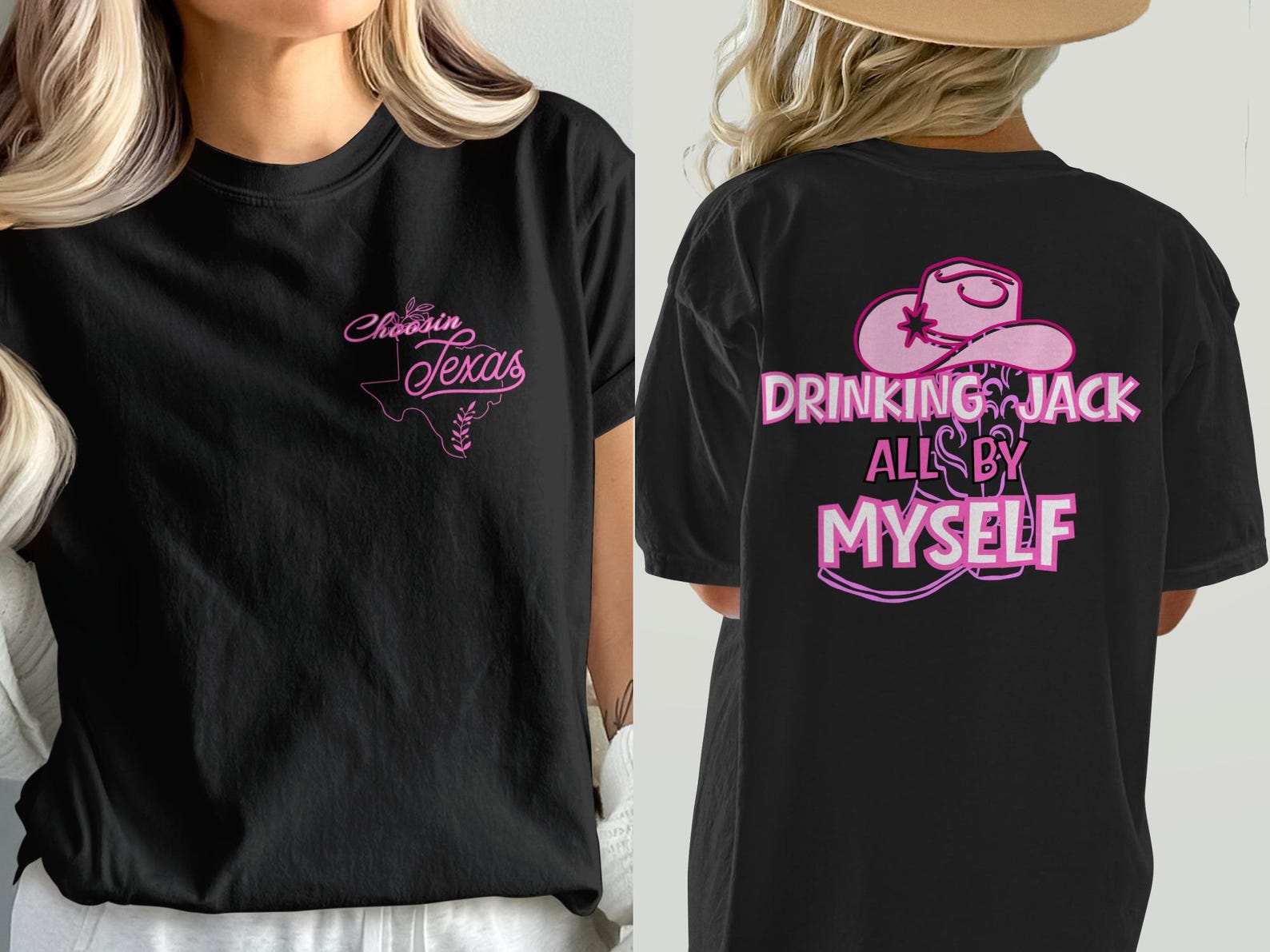 Pink Cowgirl T-Shirt | Bachelorette Nashville Western Tee M
