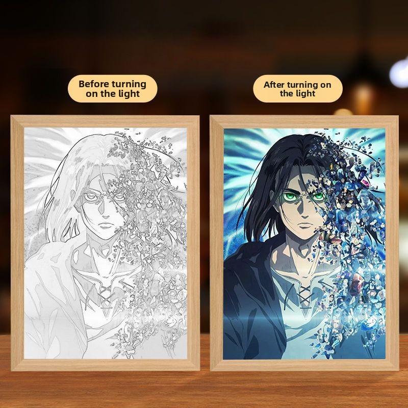 23cm/9.06in Light Painting Originality Anime Peripherals Night Lamp Cartoon Room Decoration Crafts Valentines Gift Luminous Toys