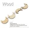 100pcs Wooden Moon Unfinished Wood Moon with Holes Blank Wooden Cutouts Ornaments Natural Wood Pieces for Christmas Party