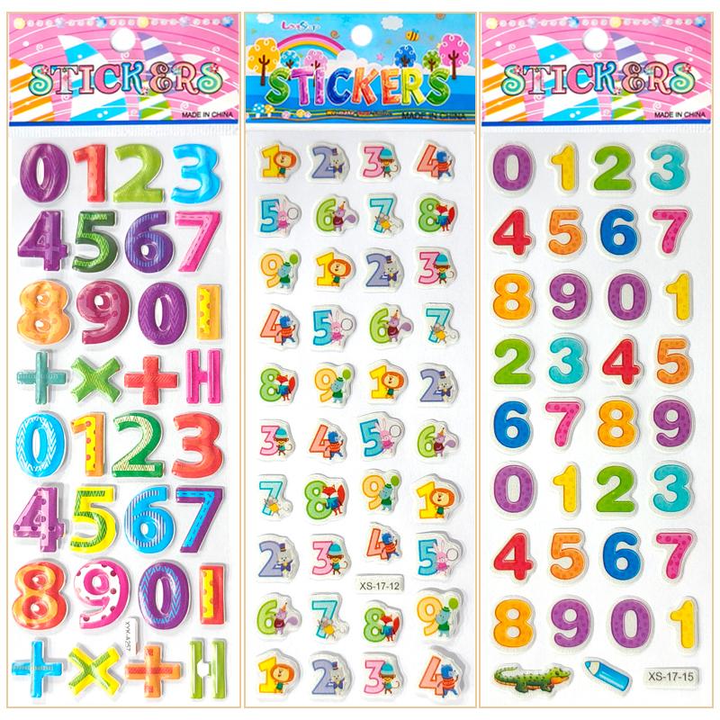 6/12 Sheets Letters Number 3D Puffy Stickers English Alphabet Birthday Festival Gift for Adult Boy Girl Scrapbook Decoration ZYF