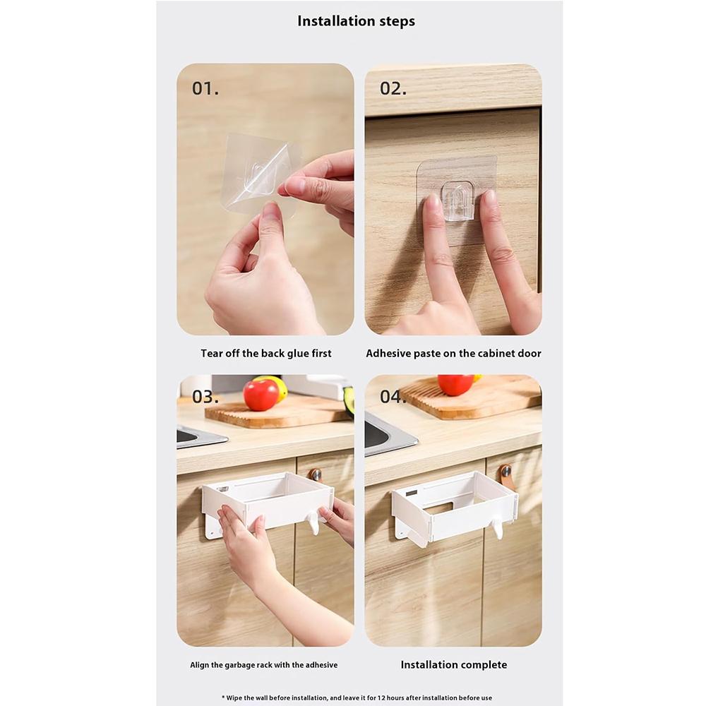 Foldable Trash Rack Kitchen Trash Organizer Multifunctional Portable Hanging Trash Holder Garbage Bag Holder ,bathroom Shelf, Toilet Trash Can