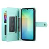 For Samsung Galaxy A07 4G Case Zipper Pocket Wallet Leather Phone Cover with Straps
