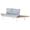 Saskia Garden Sofa White Wood Aluminum 260 X 70 X 70 Cm