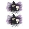 1 Pair Halloween Dog Barrettes Witch Hat Pet Hair Clip Felt Skull Gauze Cobweb Hair Accessories for Puppy Cats Festive Dress-up