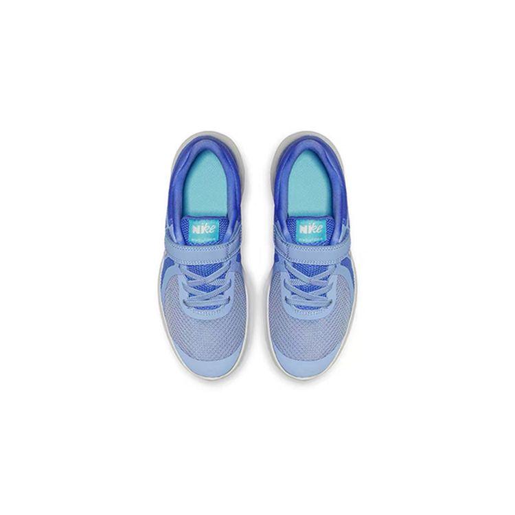 Nike Revolution 4 Velcro Comfortable Low-Top Kids Running Shoes Light Blue Kids Running Shoes BV7443-400