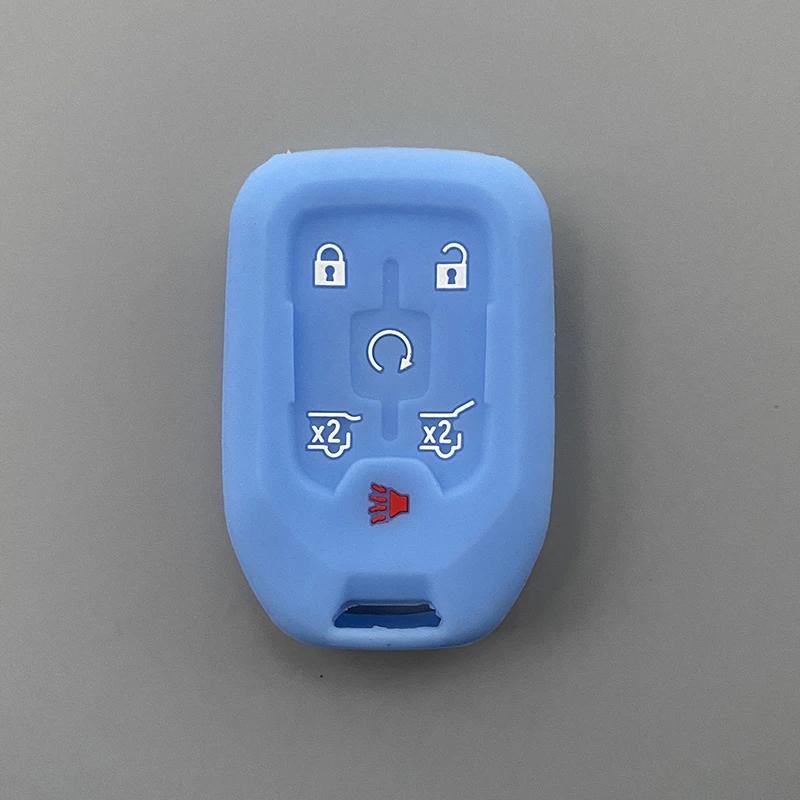 Silicone Car Key Cover Case Fob For Chevrolet Suburban Silverado GMC Terrain Yukon Tahoe Sierra Smart Auto Accessories Key Ring