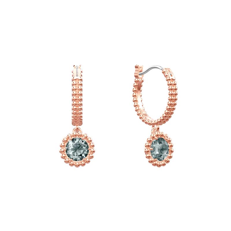 Swarovski Fashionable and luxurious round crystal OXYGEN pierced earrings for women 5468739