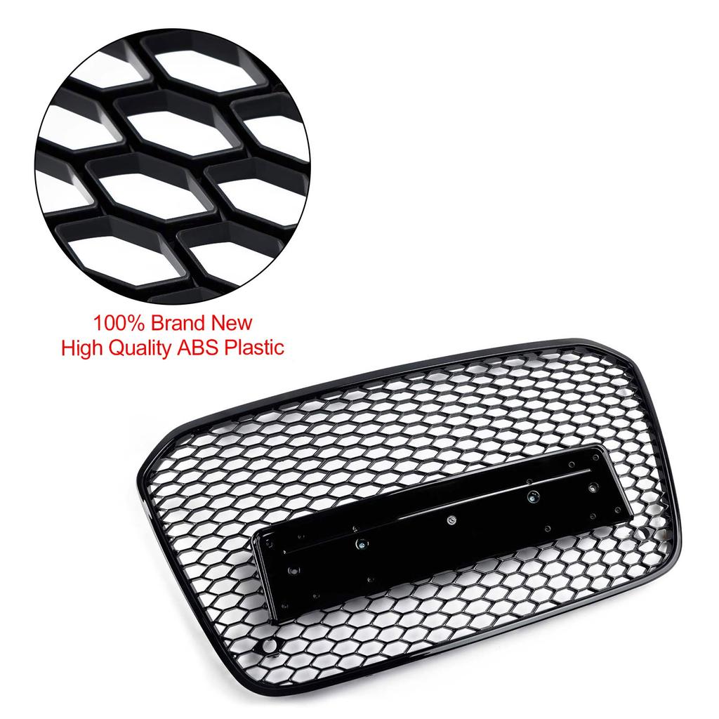RS6 Style Honeycomb Front Bumper Grille Grill Fit A6 C7 S6 2012-2015