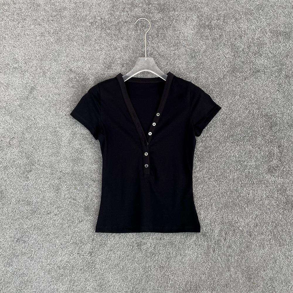 

Оформление: Женская утягивающая футболка с коротким рукавом и V-образным вырезом из высокоэластичной ткани