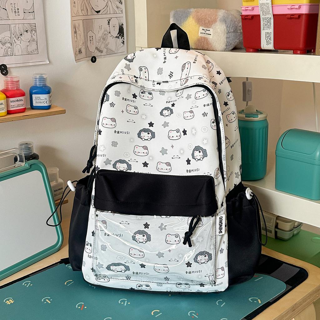 Schoolbag Japanese New Cartoon Kitten Backpack Large Capacity Junior High School Student Schoolbag Casual Versatile Teen Backpack