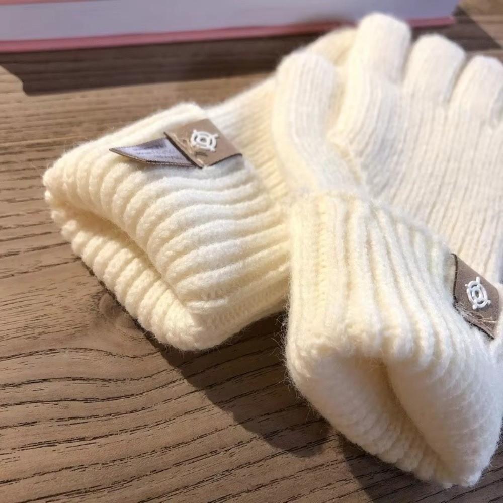 Casual Long Knitted Gloves Touchscreen Solid Color Winter Gloves Warm Mittens Outdoor Riding