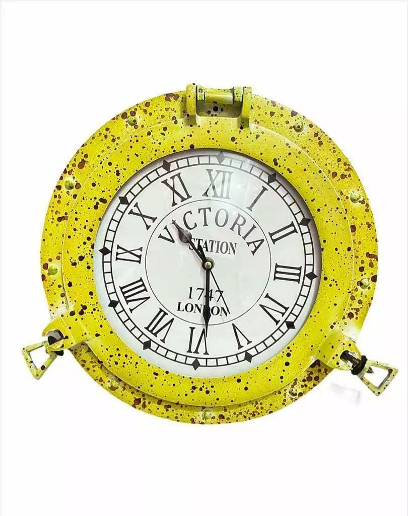 

Морской иллюминатор настенные часы корабль желтая патина отделка для настенного декора