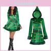 Lovely Women's Christmas Tree Dress Long Sleeve Hat Belt Outfit Xmas Gift