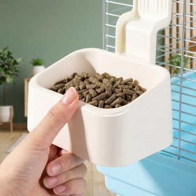 Large Capacity Rabbit Food Bowl Non Tip Over Hangingc Small Pet Feeder Easy Installation Detachable Rabbit Feeding Dish