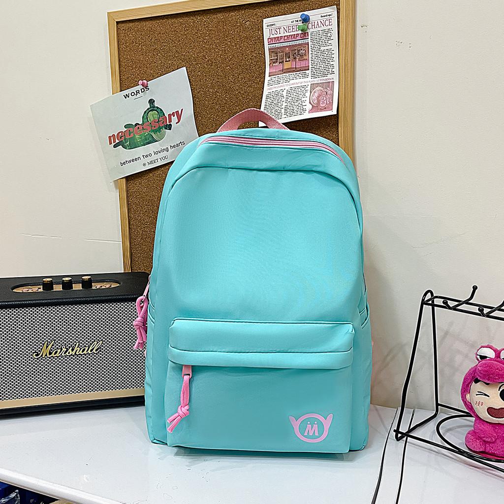 Girl Backpack Durable Nylon Youth School Teen College With Color Block Design For Education Use