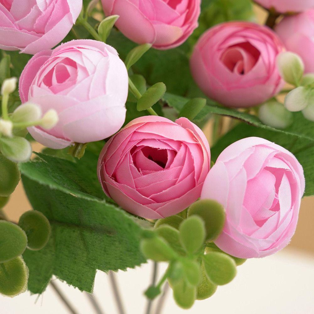 15 Heads Tea Rose Artificial Flower Multicolor Faux Flower Simulation Rose Flower  Home Decoration