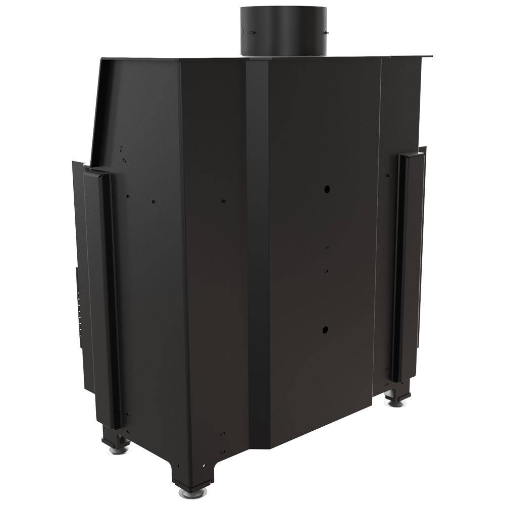 Steel fireplace KRATKI SIMPLE left 6 kW Ø 150 black thermotec