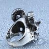 New Exaggerated Jewelry Men's Satan Ram Horns Skull Ring